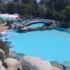 Piscina con ponte e gradini.